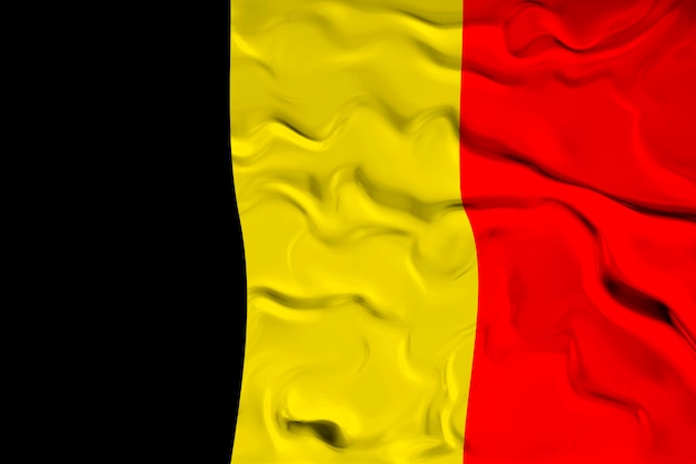 Nationale vlag van België Op de achtergrond de vlag van België