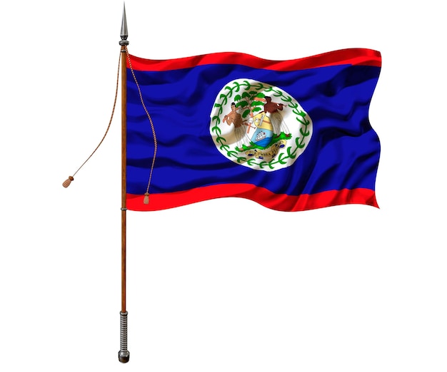 Nationale vlag van Belize Achtergrond met vlag van Belize