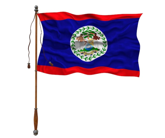 Nationale vlag van Belize Achtergrond met vlag van Belize