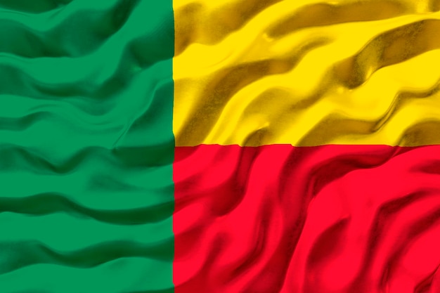 Nationale vlag van Benin Achtergrond met vlag van Benin