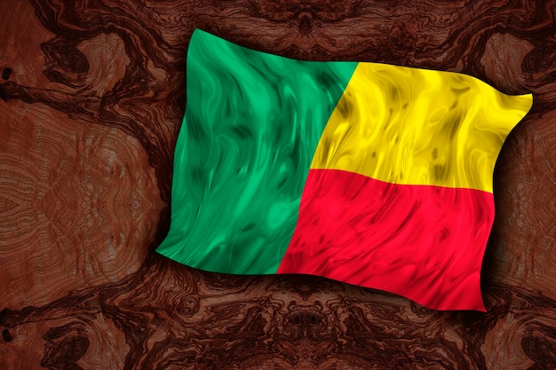 Nationale vlag van Benin Achtergrond met vlag van Benin