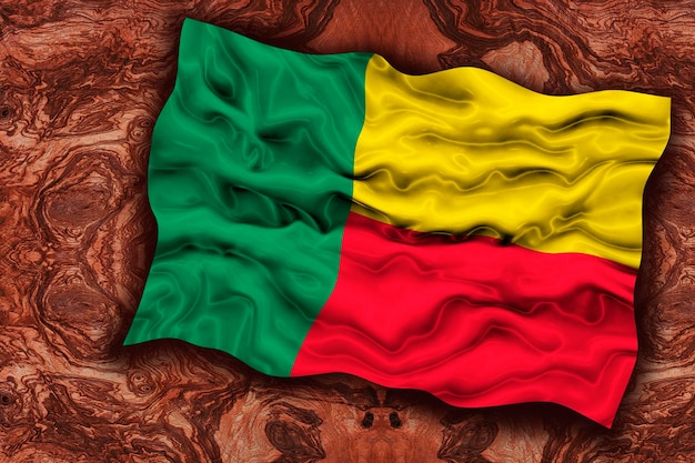 Nationale vlag van Benin Achtergrond met vlag van Benin
