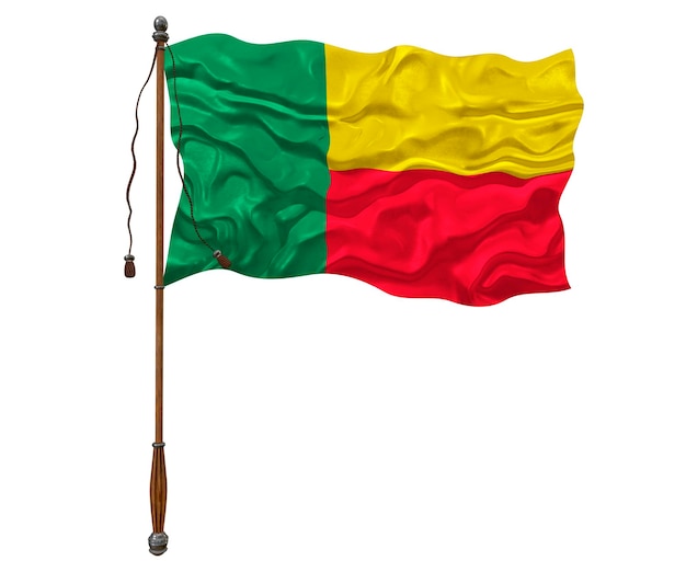 Nationale vlag van Benin Achtergrond met vlag van Benin