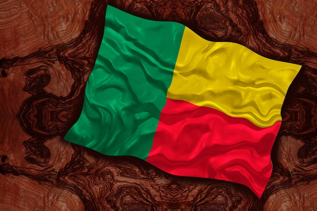 Nationale vlag van Benin Achtergrond met vlag van Benin