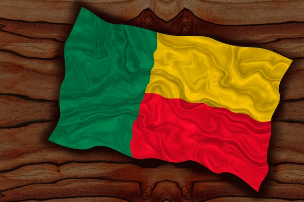 Nationale vlag van Benin Achtergrond met vlag van Benin