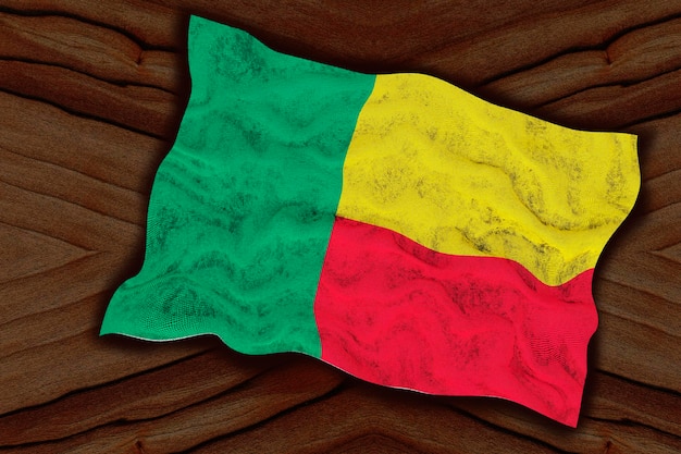 Nationale vlag van Benin Achtergrond met vlag van Benin