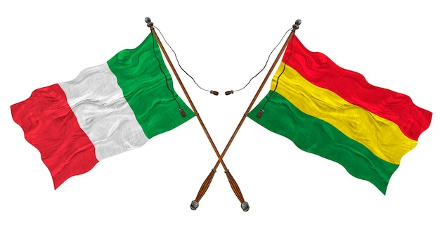 Nationale vlag van Bolivia en Italië Achtergrond voor ontwerpers