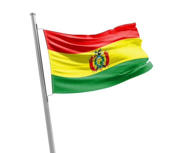 Nationale vlag van Bolivia zwaaiend in een prachtige lucht
