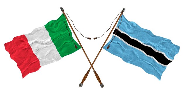 Nationale vlag van Botswana en Italië Achtergrond voor ontwerpers