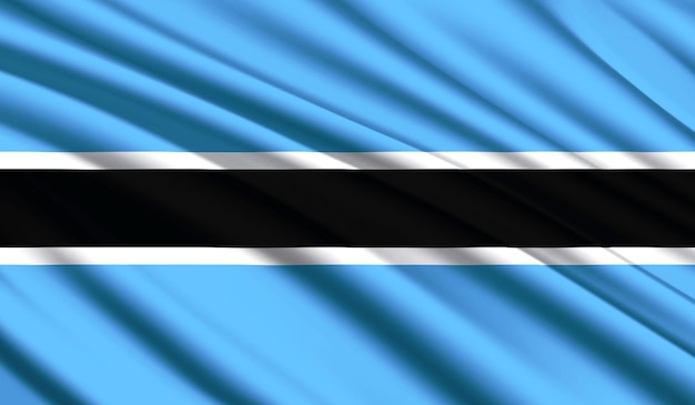 Nationale vlag van Botswana Realistische nationale kleuren van het zijdeland met embleem