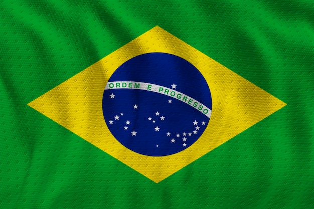 Nationale vlag van Brazilië Achtergrond met vlag van Brazilië