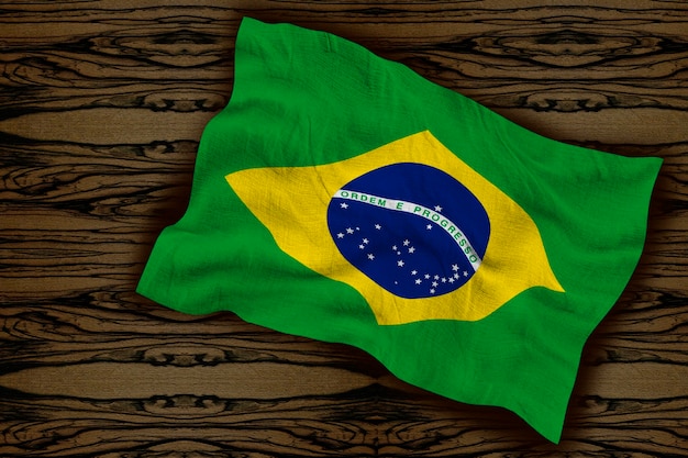Nationale vlag van Brazilië Achtergrond met vlag van Brazilië