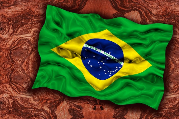Nationale vlag van Brazilië Achtergrond met vlag van Brazilië
