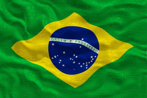 Nationale vlag van Brazilië Achtergrond met vlag van Brazilië