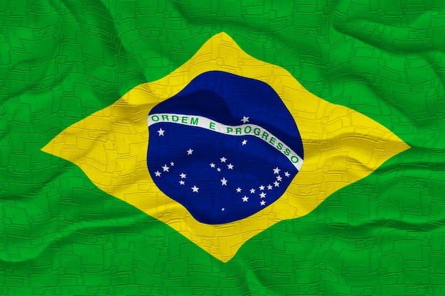 Nationale vlag van Brazilië Achtergrond met vlag van Brazilië