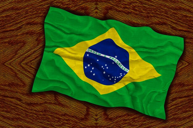 Nationale vlag van Brazilië Achtergrond met vlag van Brazilië