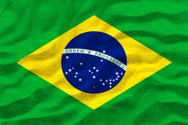 Nationale vlag van Brazilië Achtergrond met vlag van Brazilië