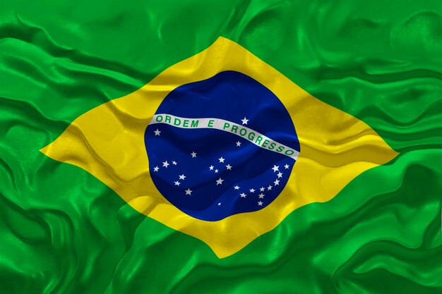 Foto nationale vlag van brazilië achtergrond met vlag van brazilië