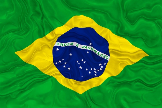 Nationale vlag van Brazilië Achtergrond met vlag van Brazilië