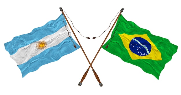 Nationale vlag van Brazilië en Argentinië Achtergrond voor ontwerpers