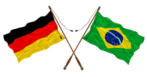 Nationale vlag van Brazilië en Duitsland Achtergrond voor ontwerpers