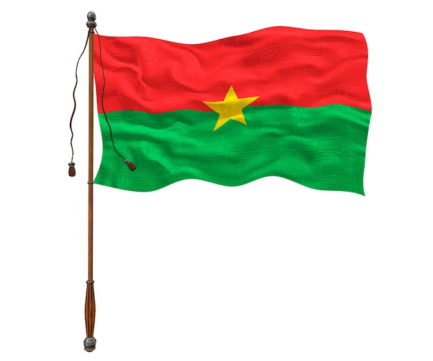 Nationale vlag van Burkina Faso Achtergrond met vlag van Burkina Faso