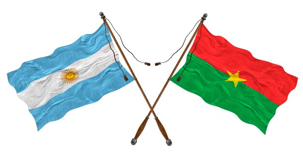 Nationale vlag van Burkina Faso en Argentinië Achtergrond voor ontwerpers