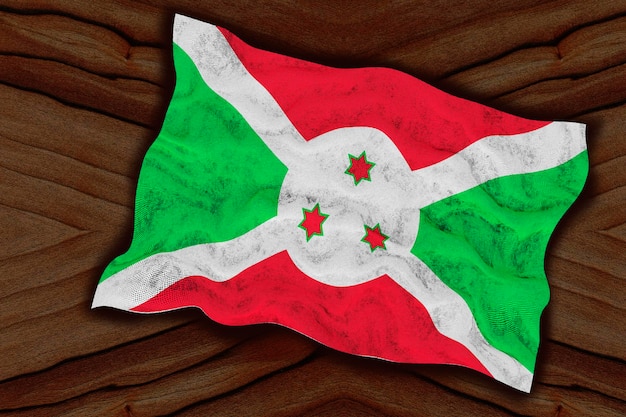 Nationale vlag van Burundi Achtergrond met vlag van Burundi