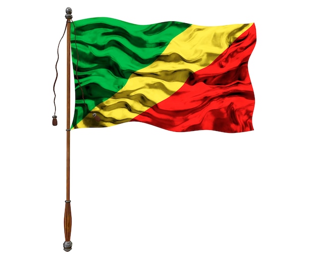 Nationale vlag van Congo-brazzaville Achtergrond met vlag van Congo-brazzaville