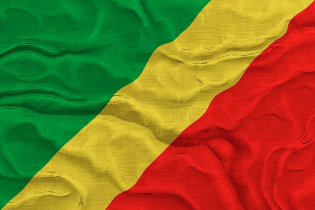 Nationale vlag van Congo-brazzaville Achtergrond met vlag van Congo-brazzaville