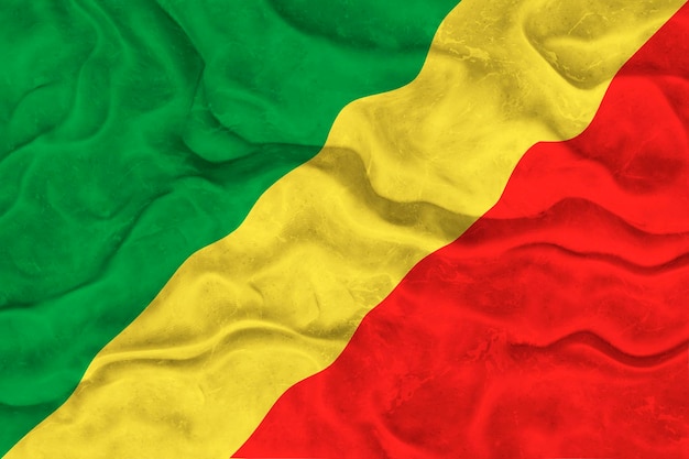 Nationale vlag van Congo-brazzaville Achtergrond met vlag van Congo-brazzaville