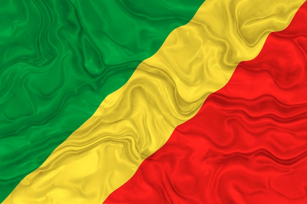 Nationale vlag van Congo-brazzaville Achtergrond met vlag van Congo-brazzaville