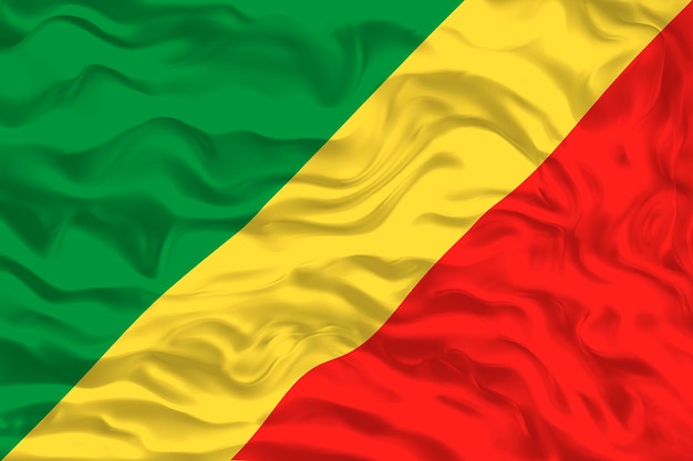 Nationale vlag van Congo Brazzaville Achtergrond met vlag van Congo Brazzaville