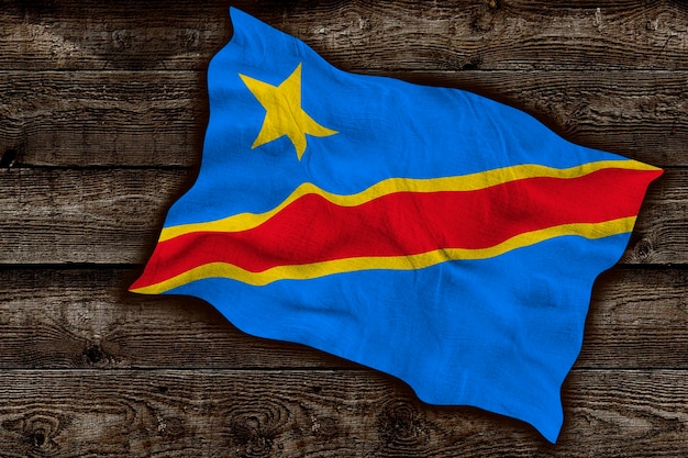 Nationale vlag van Congo Democratische Republiek Achtergrond met vlag van Congo Democratische Republiek