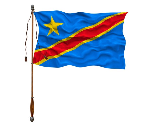 Nationale vlag van Congo Democratische Republiek Achtergrond met vlag van Congo Democratische Republiek
