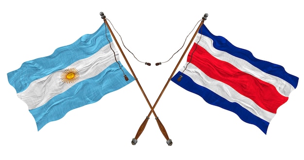 Nationale vlag van Costarica en Argentinië Achtergrond voor ontwerpers
