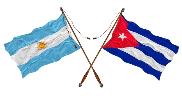 Nationale vlag van Cuba en Argentinië Achtergrond voor ontwerpers