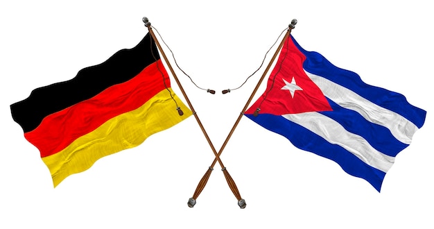 Nationale vlag van Cuba en Duitsland Achtergrond voor ontwerpers