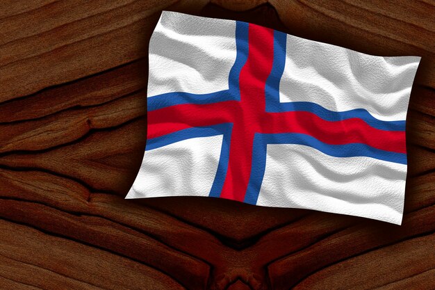 Nationale vlag van de Faeröer Achtergrond met vlag van de Faeröer