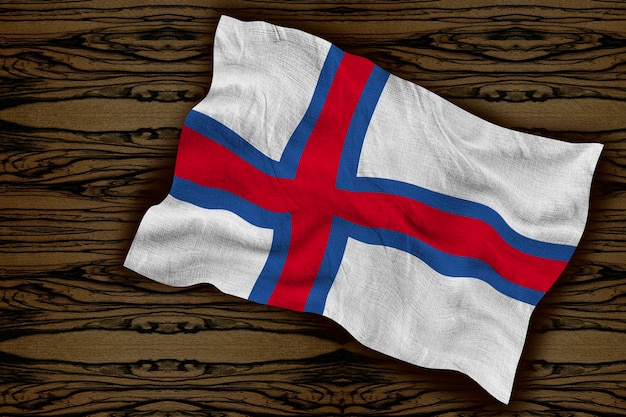 Nationale vlag van de Faeröer Achtergrond met vlag van de Faeröer