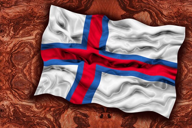 Nationale vlag van de Faeröer Achtergrond met vlag van de Faeröer