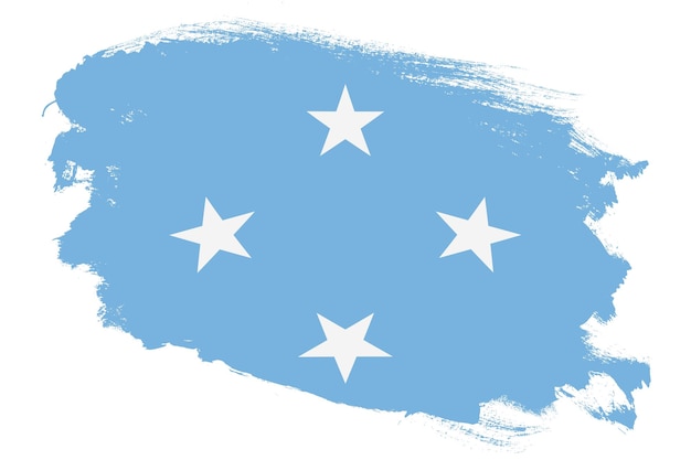 Nationale vlag van de Federale Staten van Micronesië op de getextureerde witte achtergrond van de grungeslagborstel