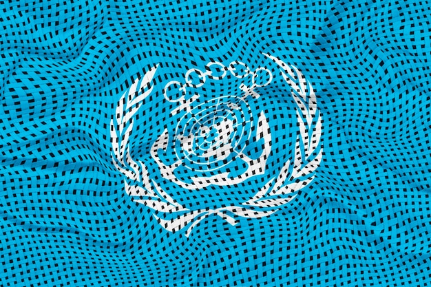 Nationale vlag van de Internationale Maritieme Organisatie Achtergrond met de vlag van de Internationale Maritieme Organisatie