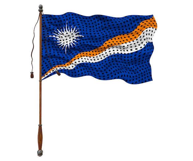 Nationale vlag van de Marshalleilanden Achtergrond met de vlag van de Marshalleilanden