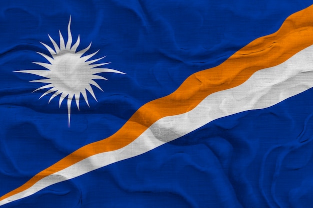 Nationale vlag van de Marshalleilanden Achtergrond met de vlag van de Marshalleilanden