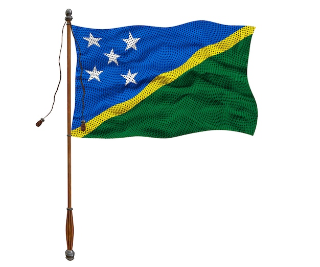 Nationale vlag van de Salomonseilanden Achtergrond met de vlag van de Salomonseilanden