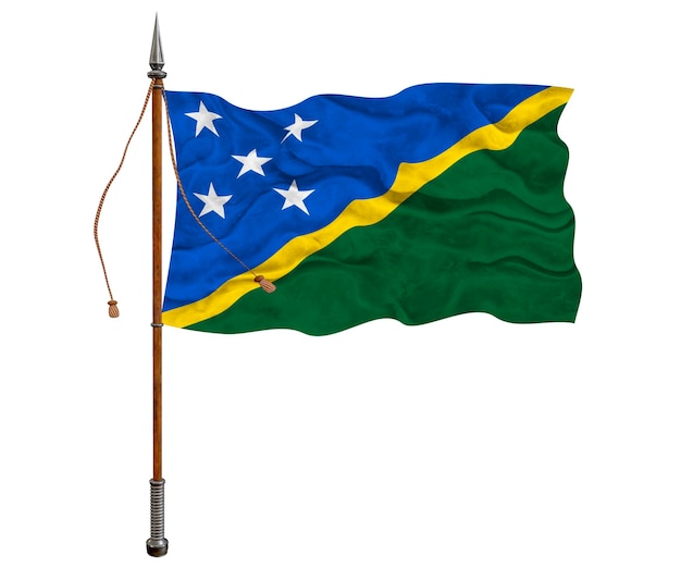 Nationale vlag van de Salomonseilanden Achtergrond met de vlag van de Salomonseilanden