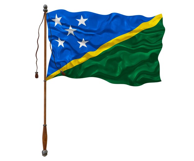 Nationale vlag van de Salomonseilanden Achtergrond met de vlag van de Salomonseilanden