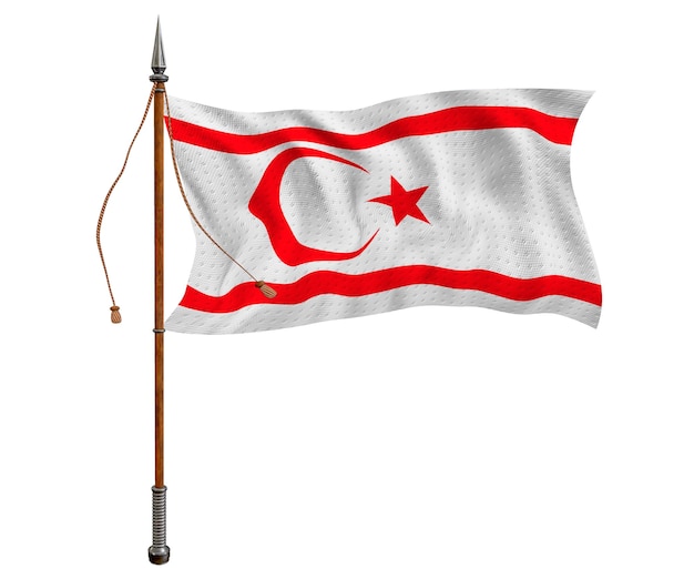 Nationale vlag van de Turkse Republiek Noord-Cyprus Achtergrond met de vlag van de Turkse Republiek Noord-Cyprus