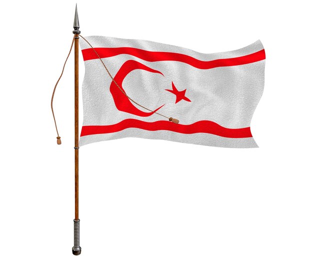 Nationale vlag van de Turkse Republiek Noord-Cyprus Achtergrond met de vlag van de Turkse Republiek Noord-Cyprus